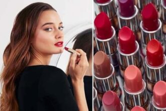 Ilustrasi perempuan dan lipstik