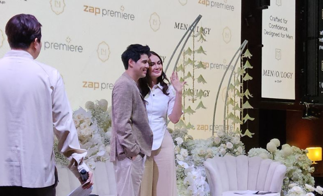 Aktris Luna Maya dan suaminya Maxime Bouttier dalam acara konferensi pers di Senayan, Jakarta, Sabtu (17/5/2025). (ANTARA/Abdu Faisal)