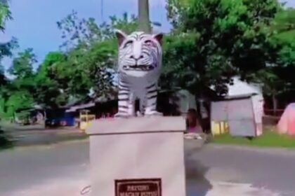 Patung Macan Putih di Kediri Bikin Geleng-geleng, Anggarannya Dipertanyakan